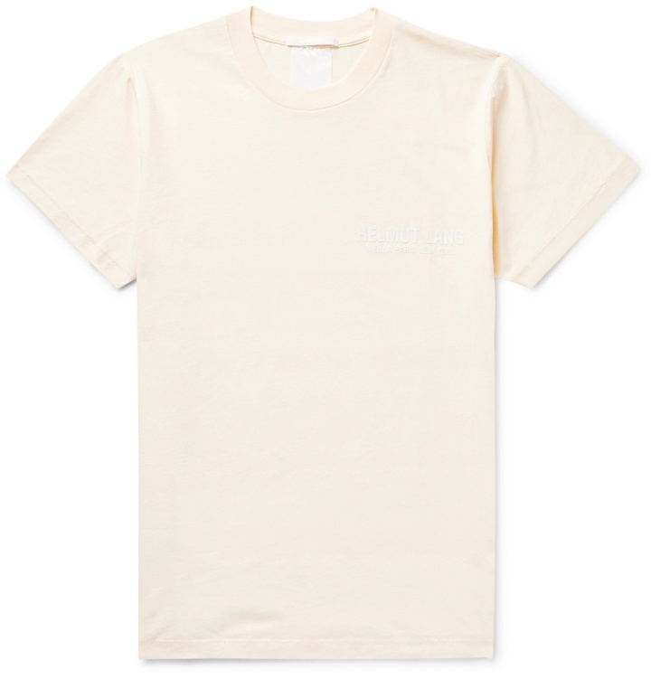 Photo: Helmut Lang - Logo-Print Cotton-Jersey T-Shirt - Neutrals