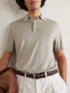 Loro Piana - Slim-Fit Wool, Silk and Cashmere-Blend Polo Shirt - Green
