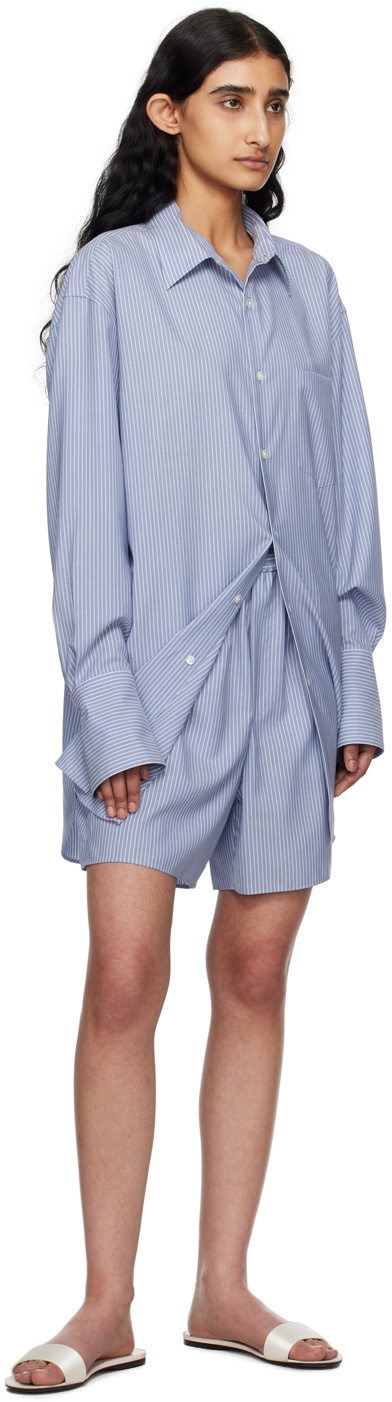 AURALEE Blue Stripe Shorts