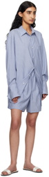 AURALEE Blue Stripe Shorts