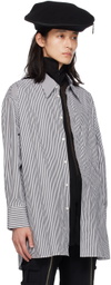 Y's White & Black Double-Layered Shirt
