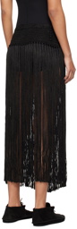 Bode Black Fringe Midi Skirt