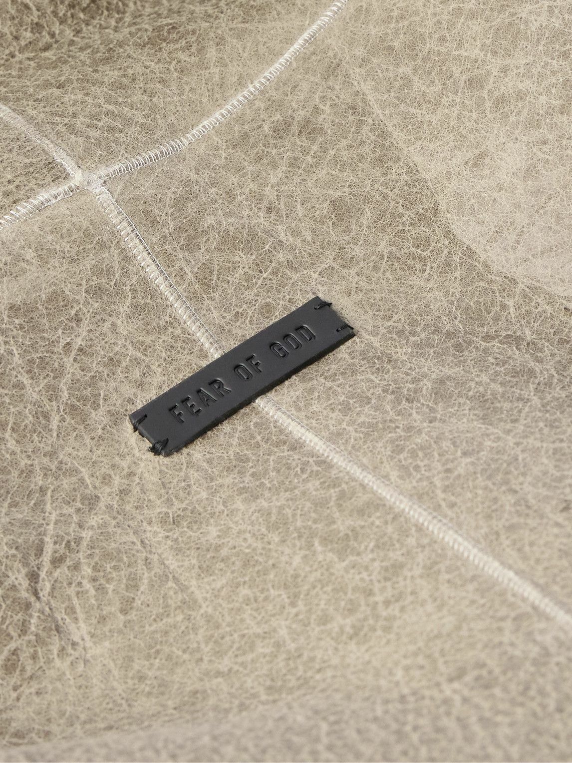 Fear of God - Logo-Appliquéd Shawl-Collar Shearling Jacket - Neutrals