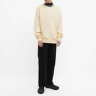 Acne Studios Men's Fulton Reverse Logo Rib Crew Sweat in Cream Beige