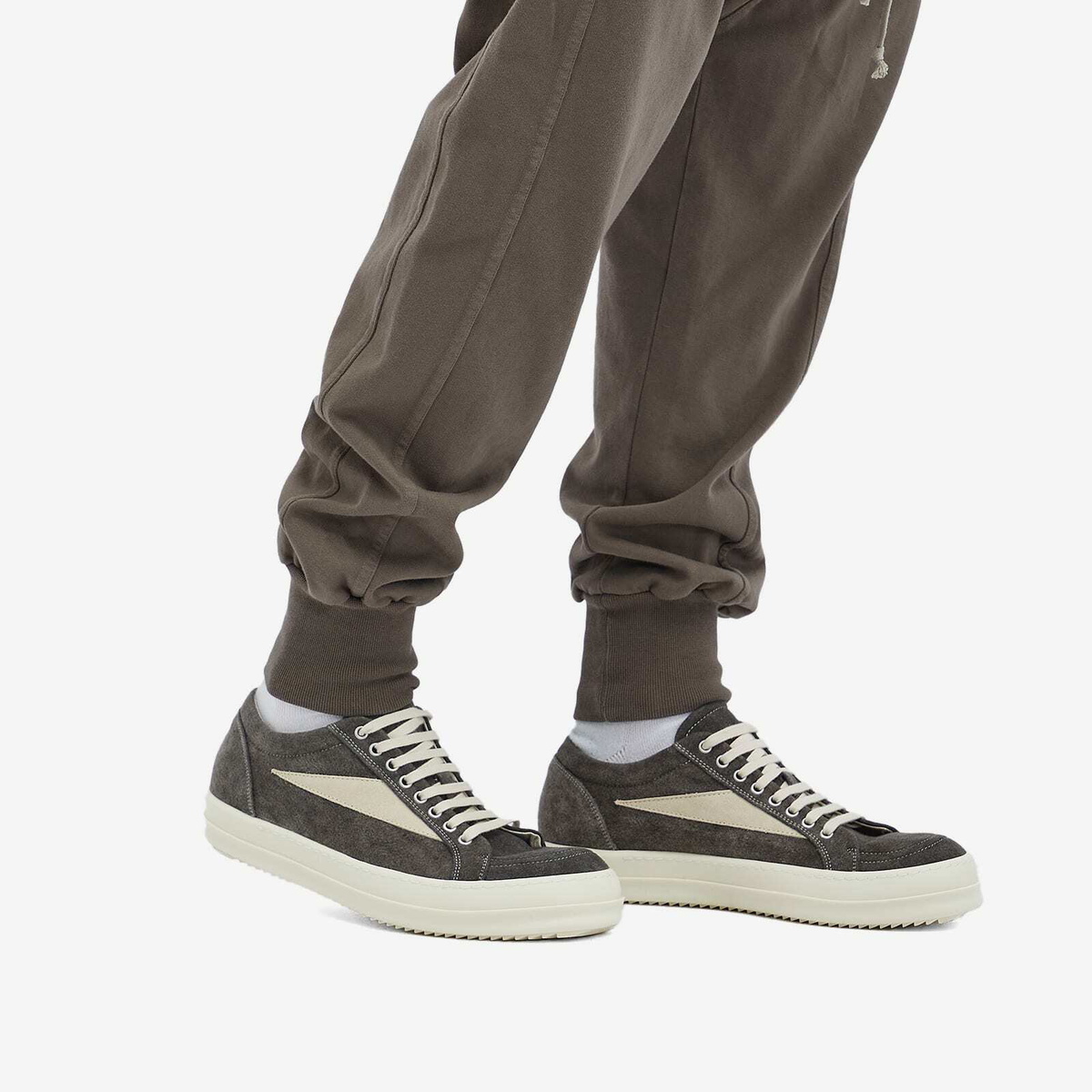 スニーカー DRKSHDW | HIGH VINTAGE SNEAKERS DUST COTTON MOLESKIN Rick Owens DRKSHDW Men's Moleskin Vintage Sneakers in Dust