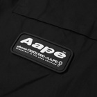 Men's AAPE Short Sleeve Military Shirt in Black
