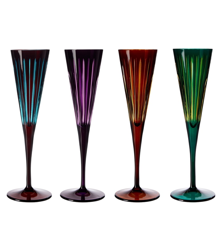Photo: L'Objet Prism set of 4 champagne flutes