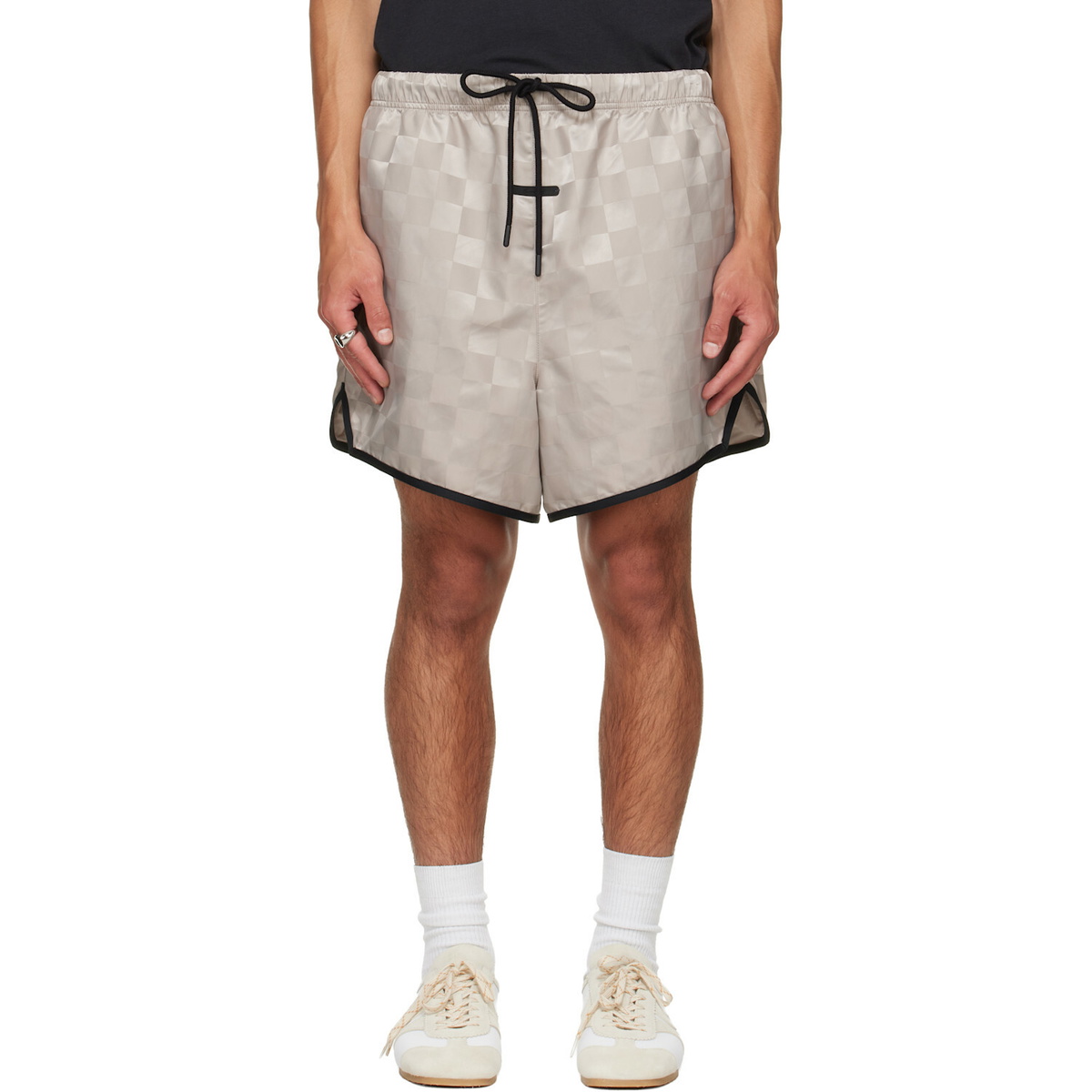 Fear of God ESSENTIALS Gray Checkered Gym Shorts