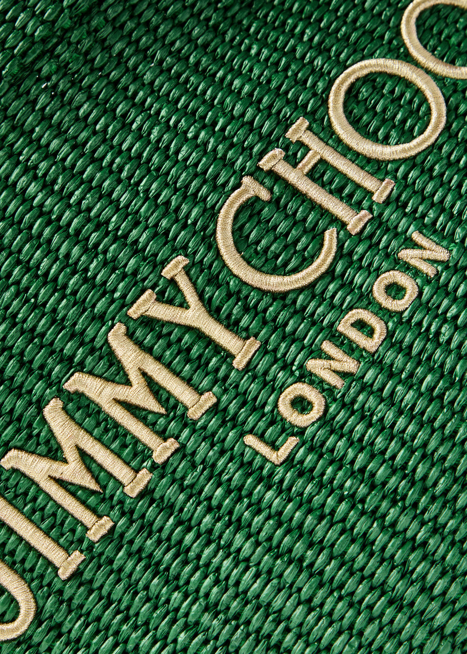 Jimmy Choo Beach Medium Raffia Tote - Green - One Size