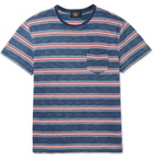 RRL - Striped Garment-Dyed Knitted Cotton T-Shirt - Men - Blue