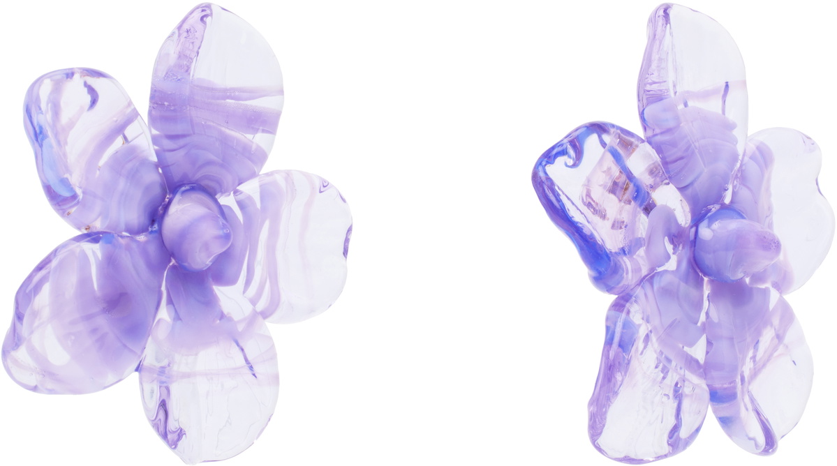 LEVENS JEWELS Purple Hibiscus Earrings