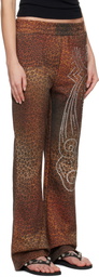 Praying Brown Cheetah Rhinestone Lounge Pants