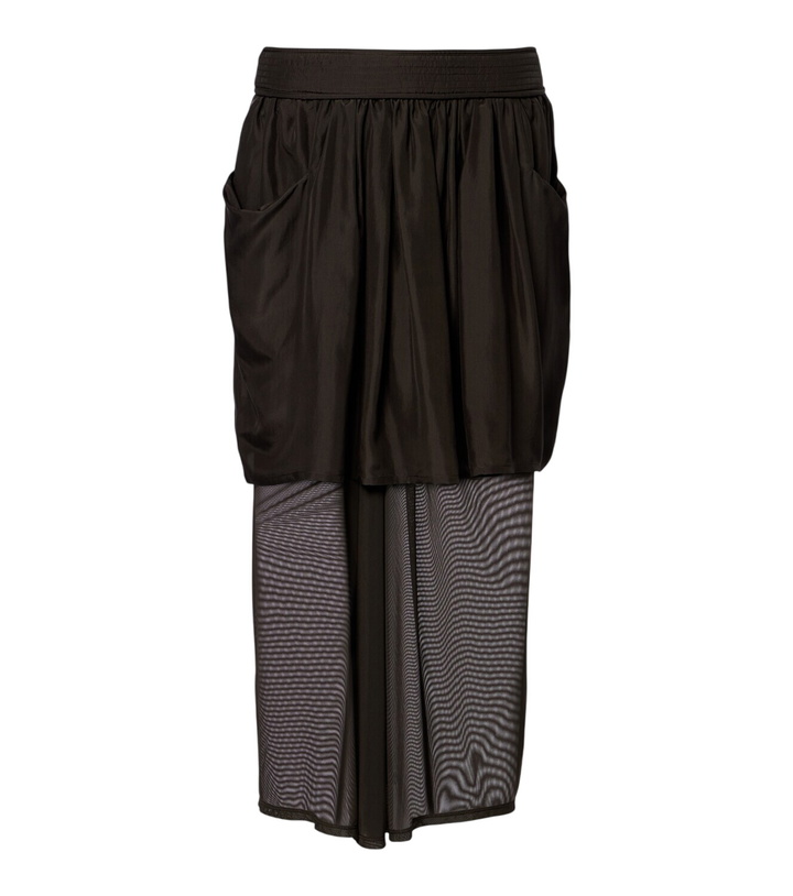 Photo: Lemaire Draped semi-sheer silk midi skirt
