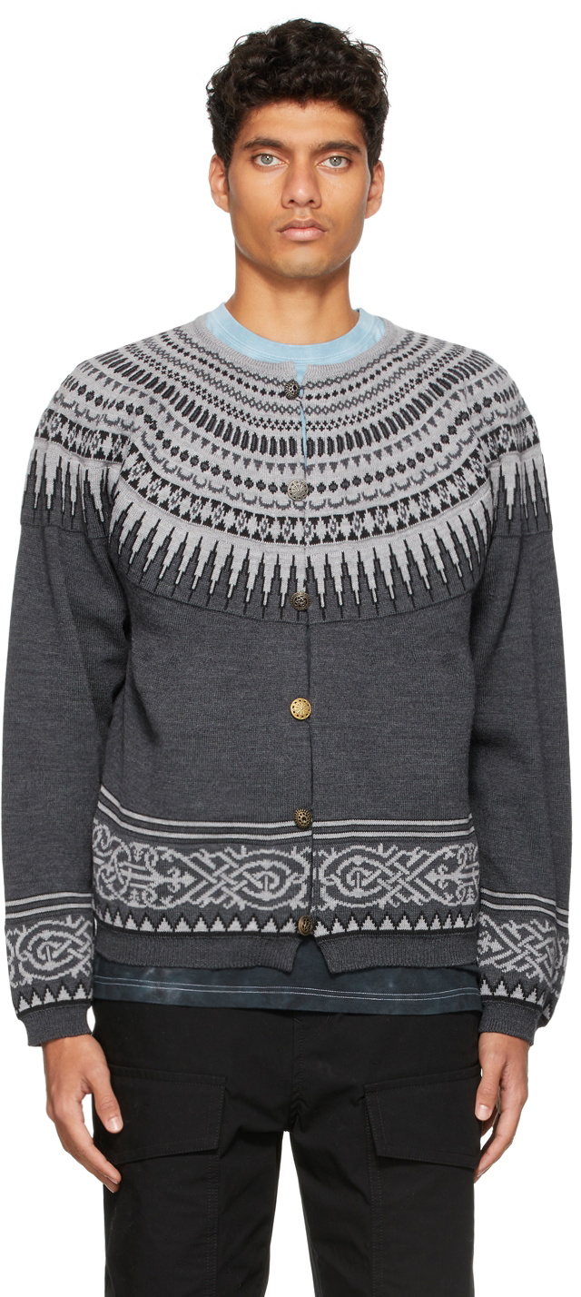 Children of the Discordance Grey Wool Dawndic Centripetal Cardigan