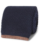 Brunello Cucinelli - 6.5cm Contrast-Tipped Knitted Wool Tie - Blue