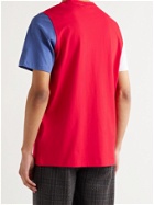 ADIDAS ORIGINALS - Color-Block Logo-Print Cotton-Jersey T-Shirt - Red