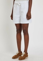Moncler Logo-appliquéd Embroidered Cotton Shorts White