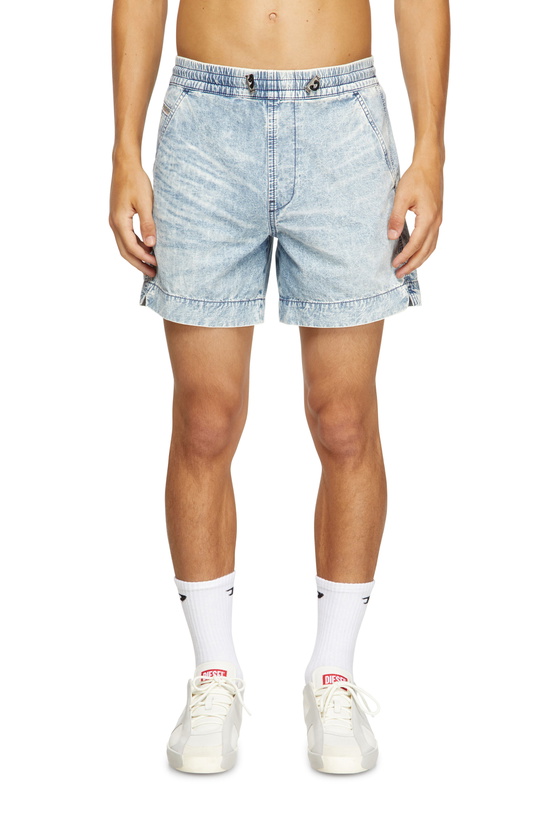 Photo: Diesel Shorts in marbled denim - Denim short pants - Unisex - Blue