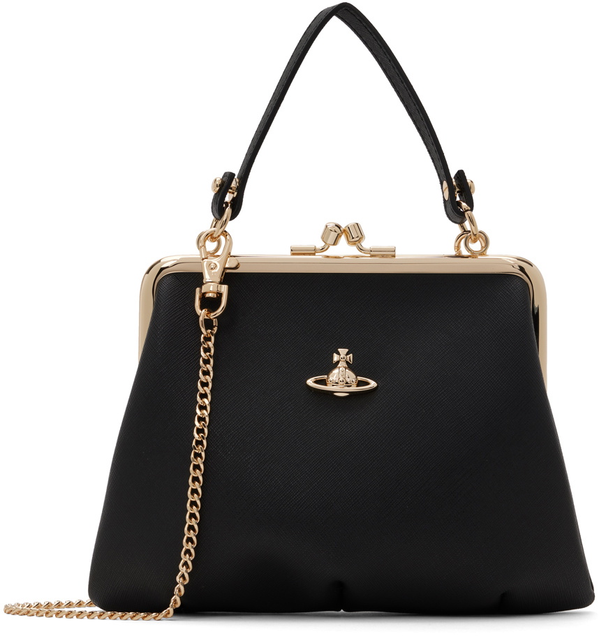 Vivienne　Westwood　 黒 ハンドバッグ ゴールド金具 Vivienne Westwood（ハンドバッグ ・ ゴールド/金色系）のフリマ