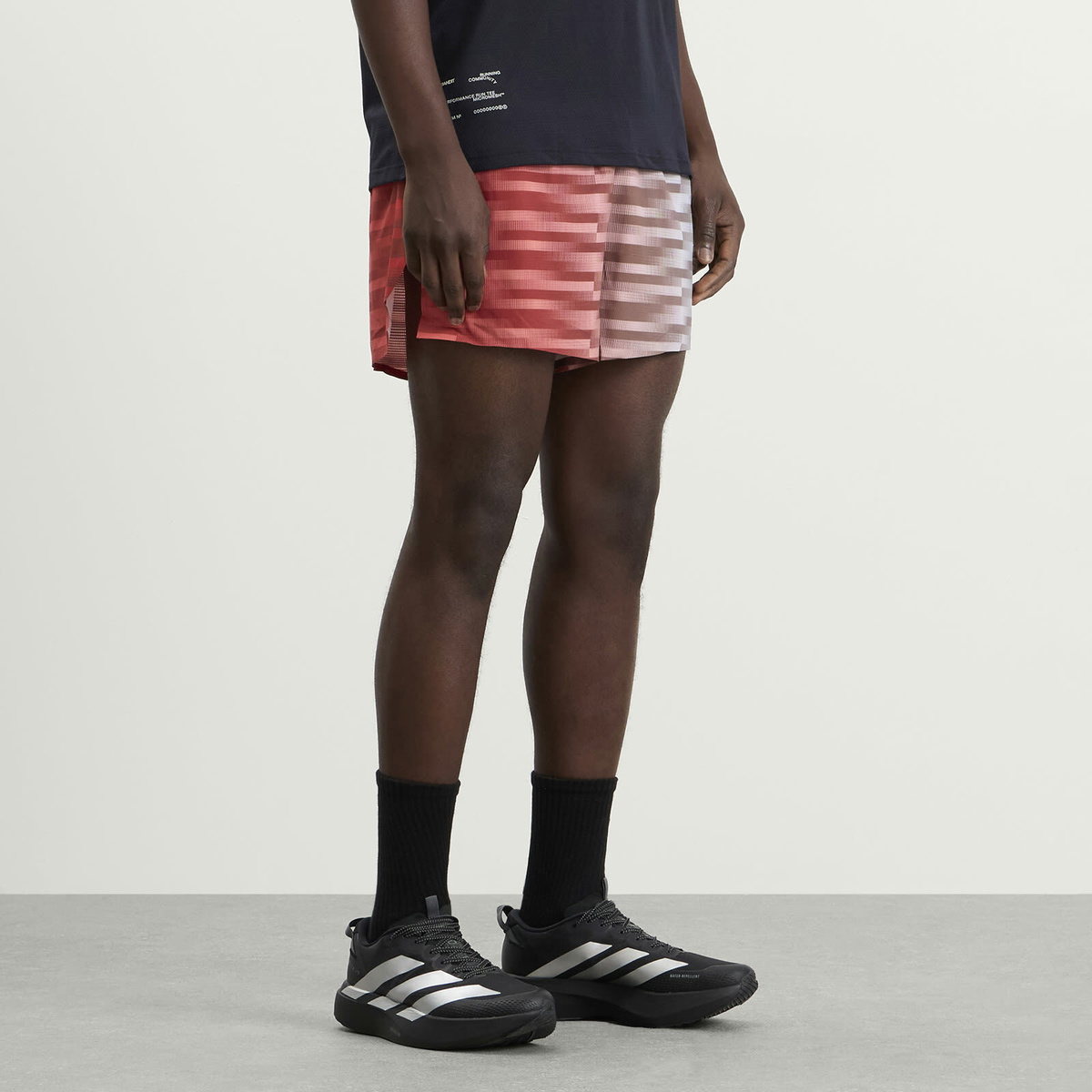 Bandit Men's Men’s Split Shorts in Uneven Horizontal Gradient/Poppy Multi