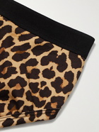 TOM FORD - Leopard-Print Stretch-Cotton Briefs - Brown