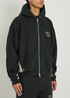 Gallery Dept. Panelled Hooded Cotton Sweatshirt Black Grey