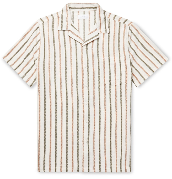 Photo: Onia - Vacation Camp-Collar Striped Cotton Shirt - Neutrals