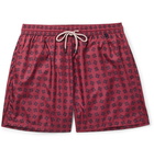 Rubinacci - Mid-Length Printed Swim Shorts - Men - Red