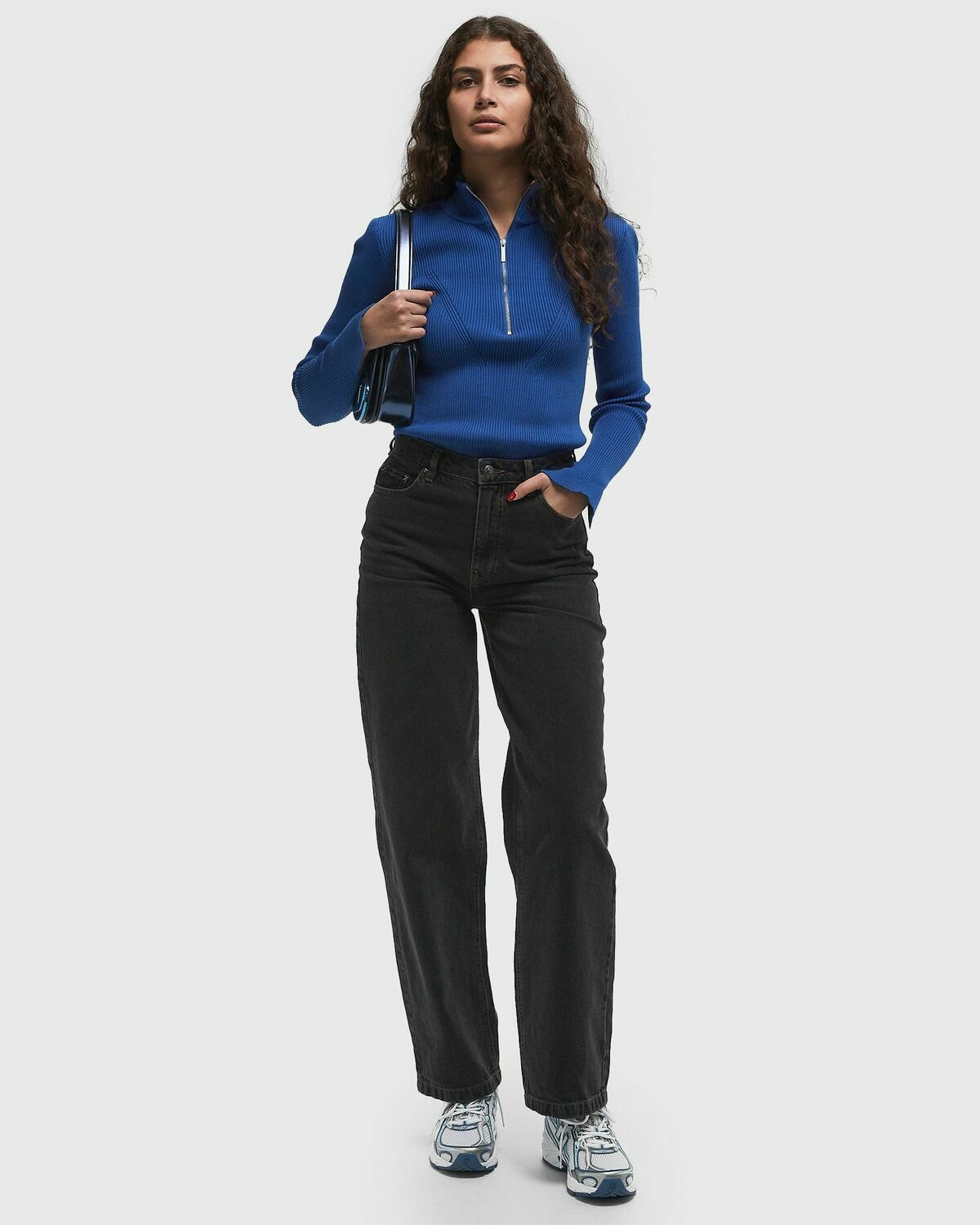 Gestuz YASMIAGZ LS PULLOVER Blue Womens Half-Zips/Sweatshirt