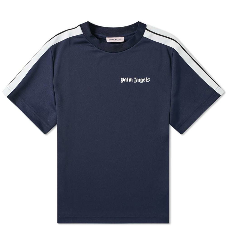 Photo: Palm Angels Track Taping Tee Navy & White