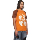 COÛT DE LA LIBERTÉ Orange Ty Cout Raglan Colorblock Print T-shirt