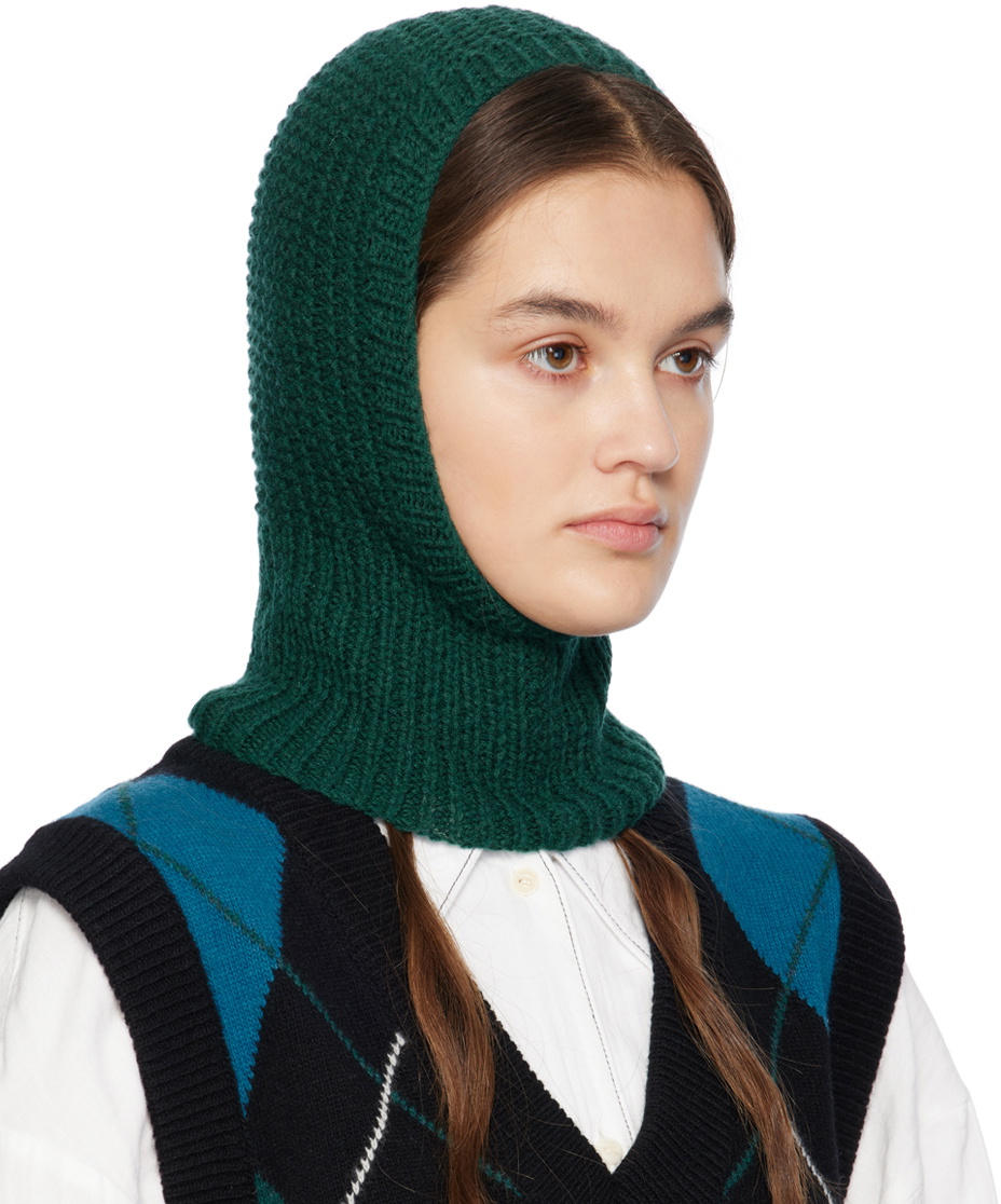 YMC Green Wool Balaclava YMC