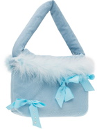 ORIENS Blue Neptune Puff Top Handle Bag