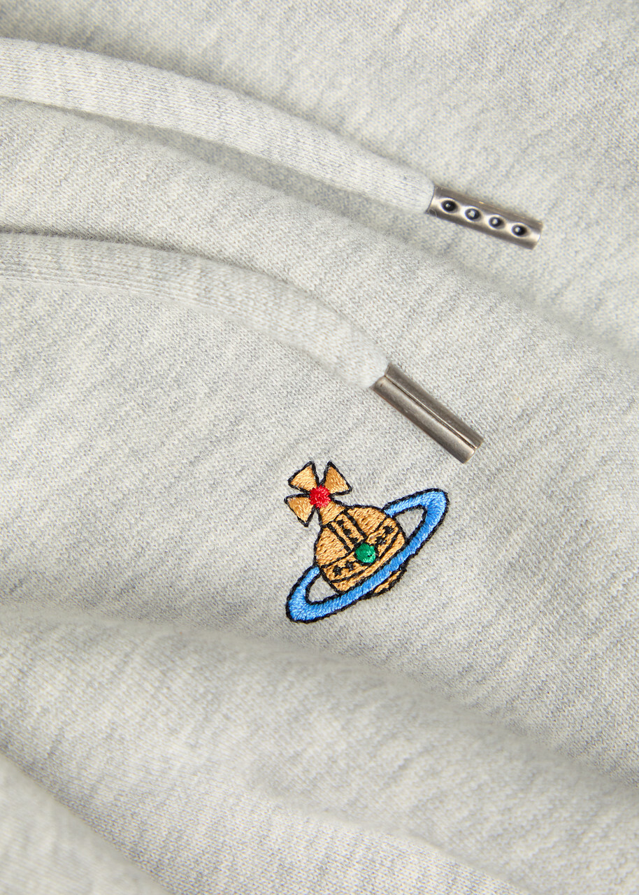 Vivienne Westwood Ashton Logo Hooded Cotton Sweatshirt Grey