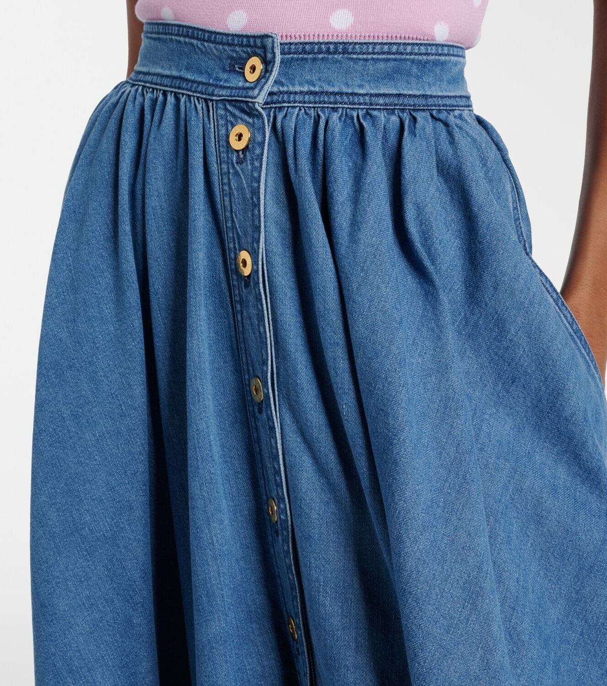 Patou Denim midi skirt