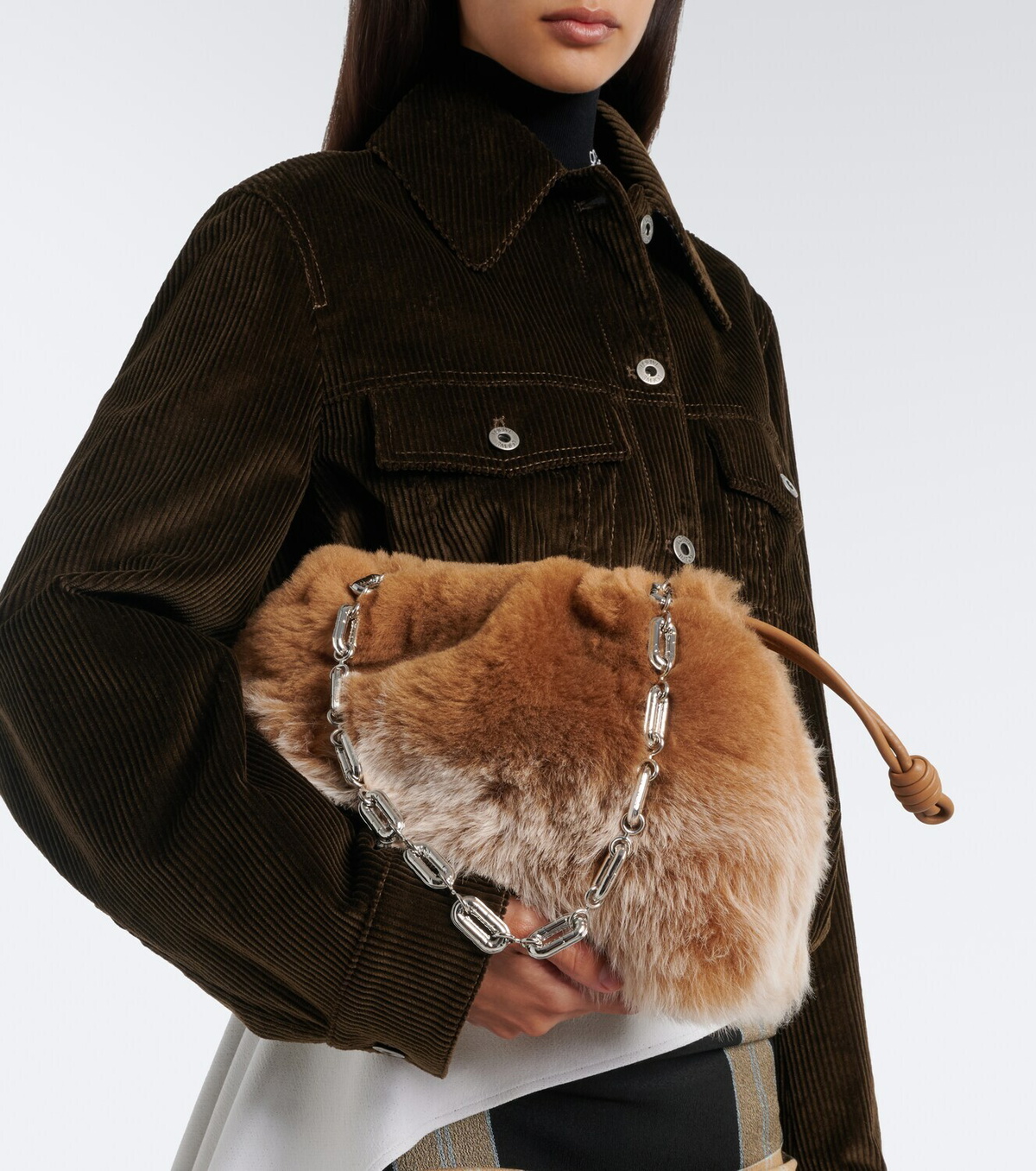 Loewe Flamenco Medium shearling pouch