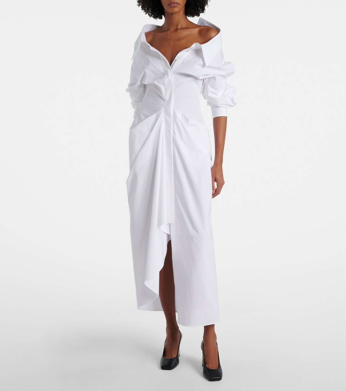 Givenchy Draped cotton poplin shirt dress