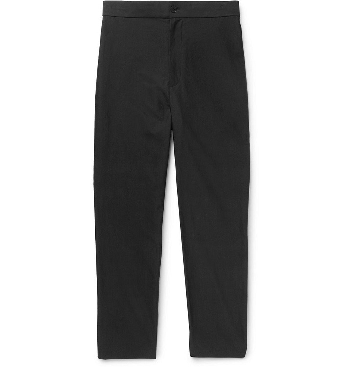 Photo: The Row - Black LA Track Slim-Fit Tapered Cotton Trousers - Black