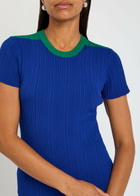 Wales Bonner Island Ribbed-knit T-shirt Blue