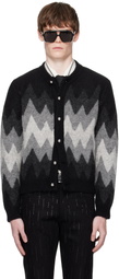Ernest W. Baker Black & Gray Degrade Jacquard Cardigan