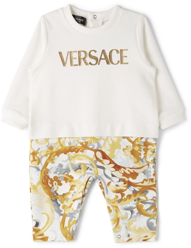 Photo: Versace Baby White No-Feet Bodysuit