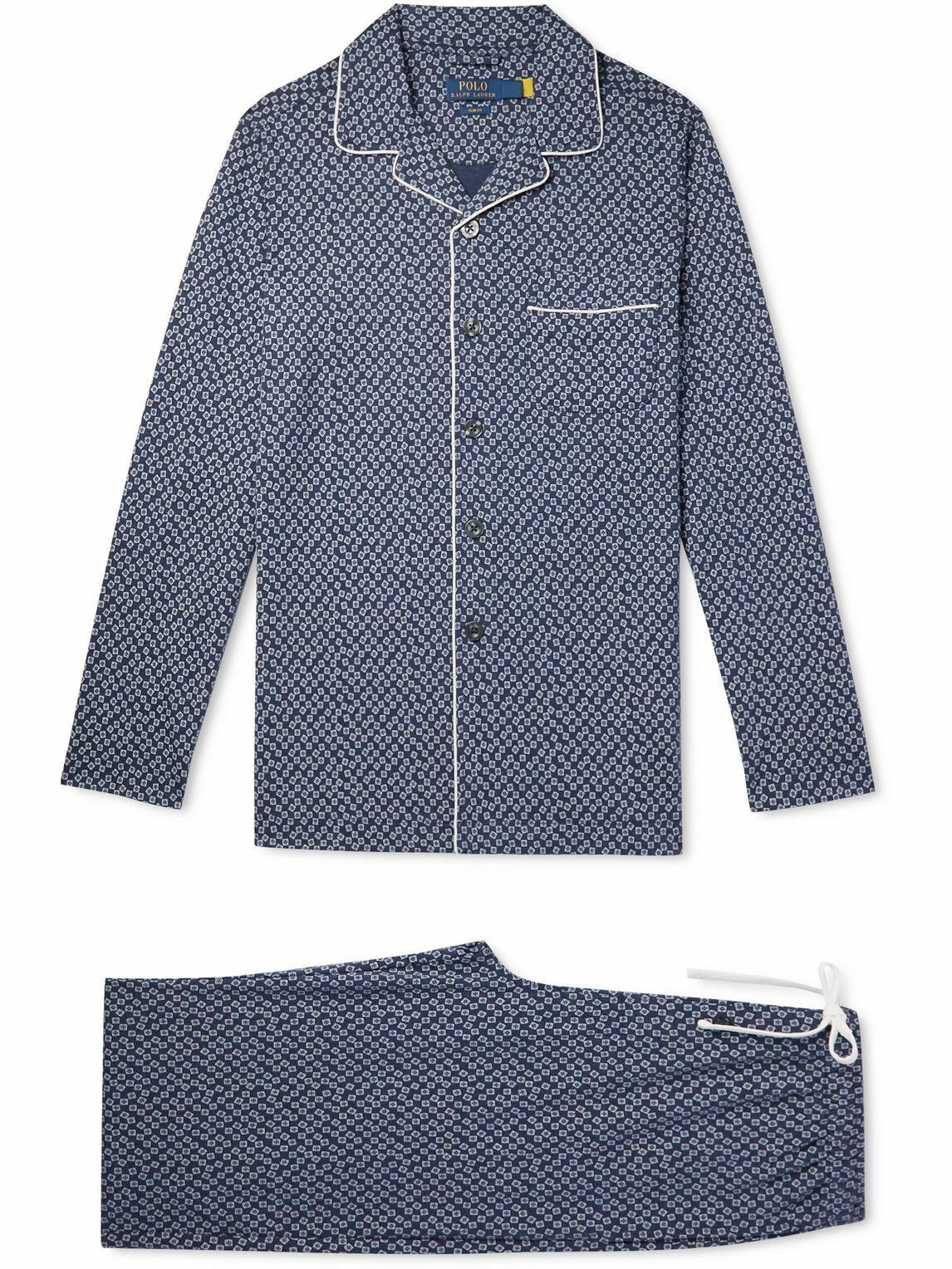 Polo Ralph Lauren - Piped Printed Cotton-Jersey Pyjama Set - Blue Polo  Ralph Lauren
