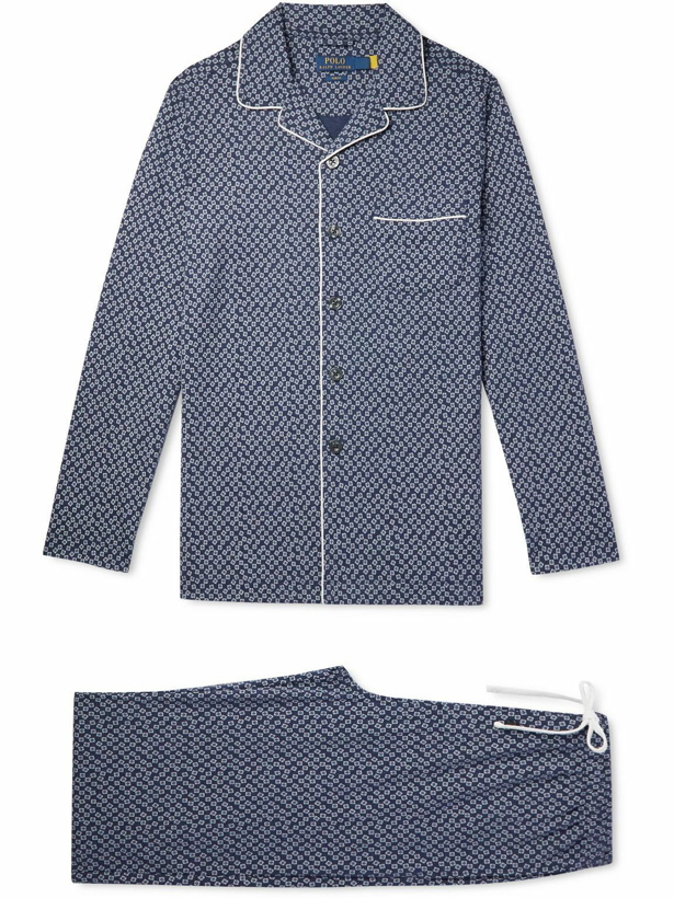 Photo: Polo Ralph Lauren - Piped Printed Cotton-Jersey Pyjama Set - Blue