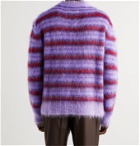 MARNI - Striped Mohair-Blend Sweater - Purple
