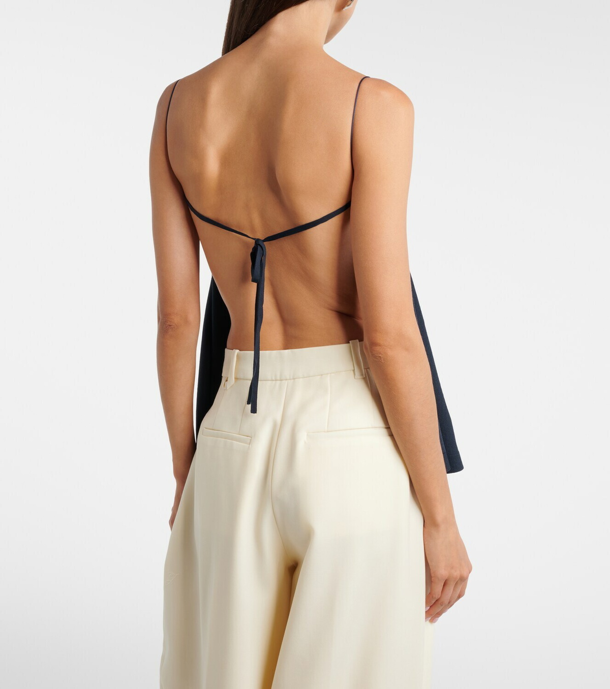 Jacquemus Voile open-back jersey top