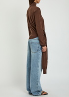 Rohe Tied Sleeve Detail Wool and Silk-blend Jumper Brown