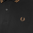 Fred Perry Men's Twin Tipped Polo Shirt in Black/Shaded Stone