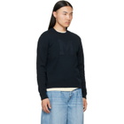 Moncler Navy Monogram Cotton Blend Sweater
