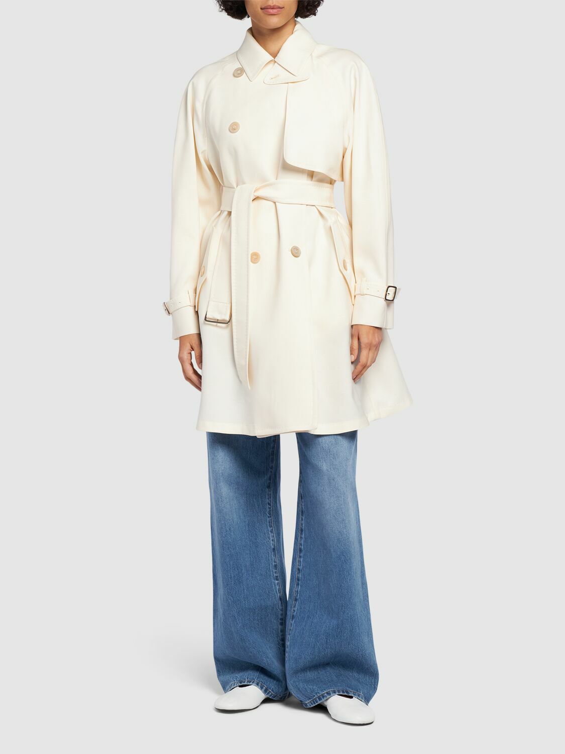 Max Mara「ZAGARA」 ウールシルク ショートトレンチコート MAX MARA Zagara Wool & Silk Short Trench Coat Max Mara
