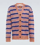 Marni - Striped brushed mohair-blend cardigan